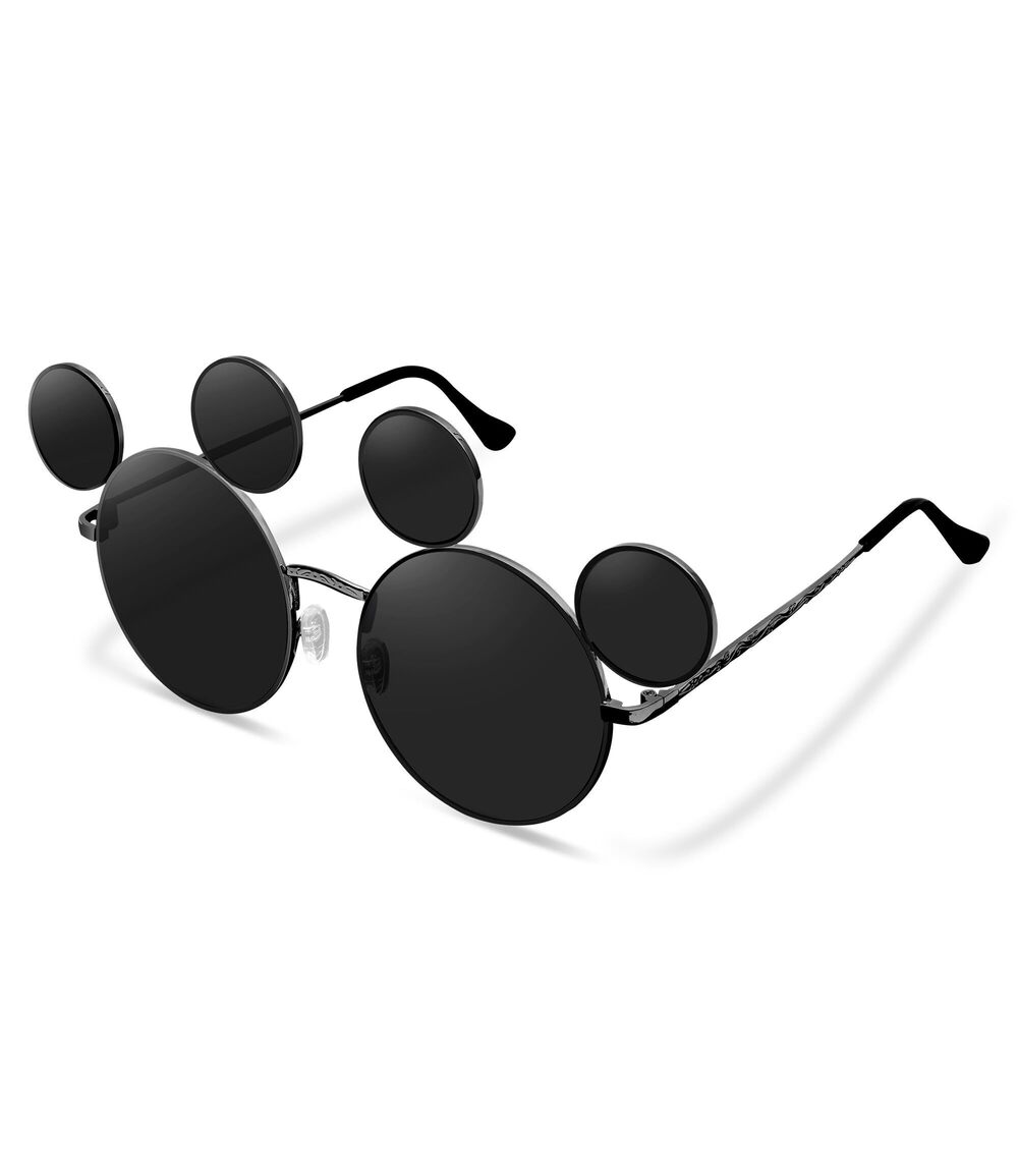 4841 Mouse Ears Sunglasses , Black Cartoon Sun Glasses with Case, Theme